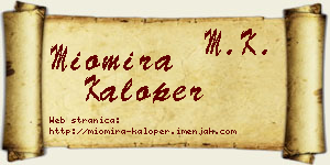 Miomira Kaloper vizit kartica